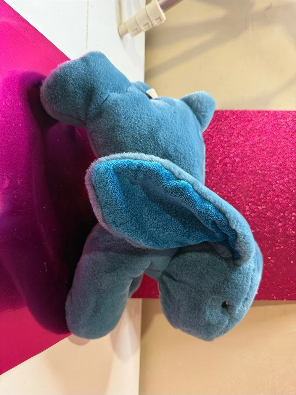 Teal Plush Bunny Stuffed Animal - Soft Blue Velvet